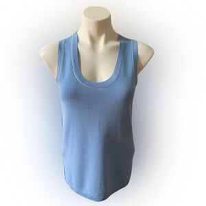 Zara Light Blue Ribbed Stretchy Sleeveless Top